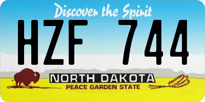 ND license plate HZF744