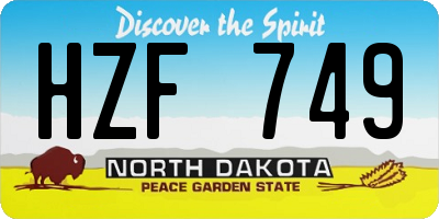 ND license plate HZF749