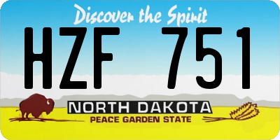 ND license plate HZF751