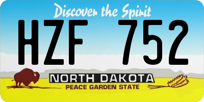 ND license plate HZF752
