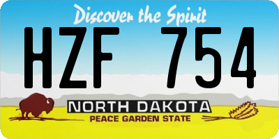 ND license plate HZF754