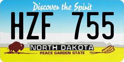 ND license plate HZF755