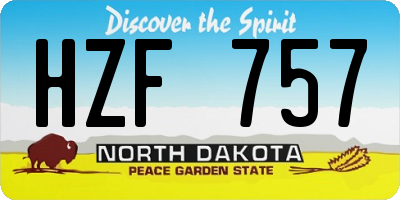 ND license plate HZF757