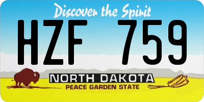 ND license plate HZF759