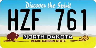 ND license plate HZF761
