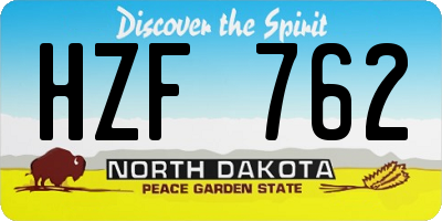 ND license plate HZF762
