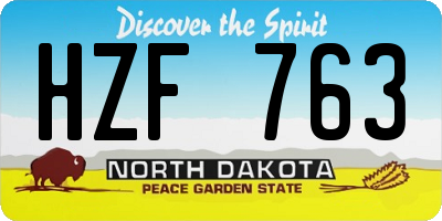 ND license plate HZF763
