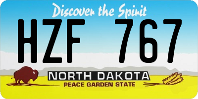 ND license plate HZF767