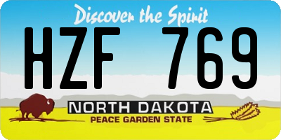 ND license plate HZF769
