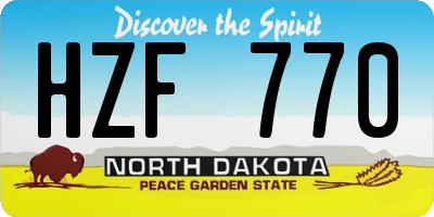 ND license plate HZF770