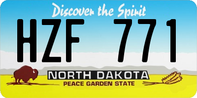 ND license plate HZF771