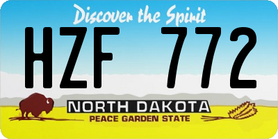 ND license plate HZF772