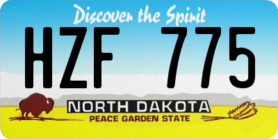 ND license plate HZF775