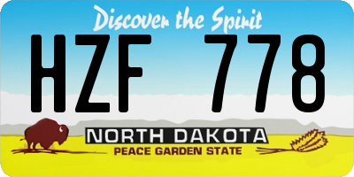 ND license plate HZF778
