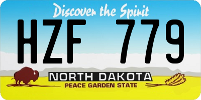 ND license plate HZF779