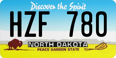 ND license plate HZF780