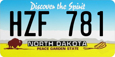 ND license plate HZF781