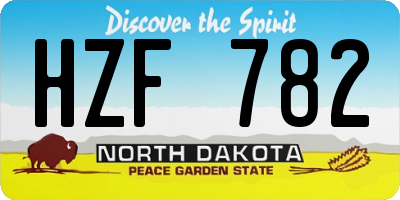 ND license plate HZF782
