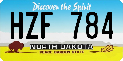 ND license plate HZF784