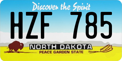 ND license plate HZF785