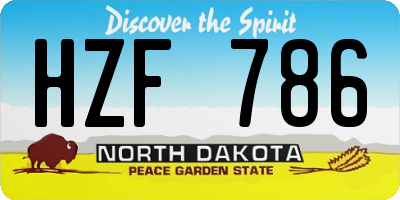 ND license plate HZF786