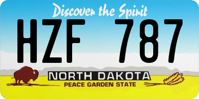 ND license plate HZF787
