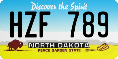 ND license plate HZF789