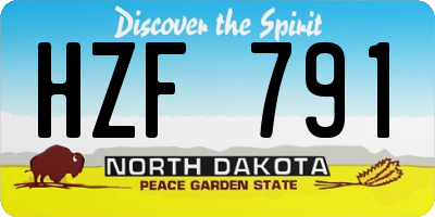 ND license plate HZF791