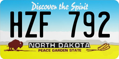 ND license plate HZF792