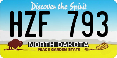 ND license plate HZF793