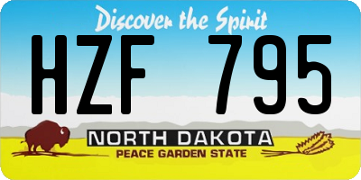 ND license plate HZF795