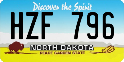 ND license plate HZF796