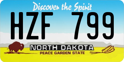 ND license plate HZF799