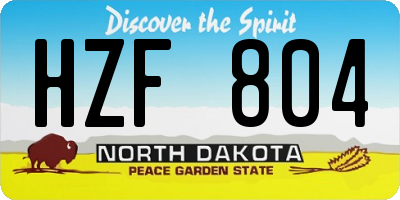 ND license plate HZF804