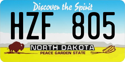ND license plate HZF805