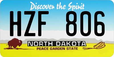 ND license plate HZF806