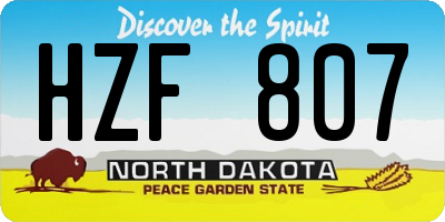ND license plate HZF807