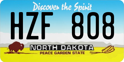 ND license plate HZF808