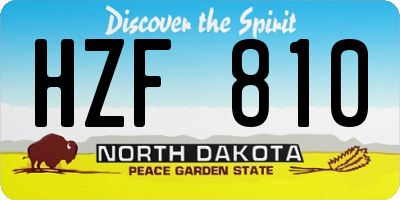ND license plate HZF810