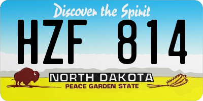 ND license plate HZF814