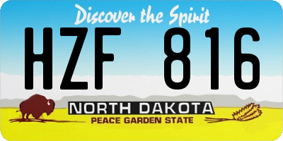 ND license plate HZF816