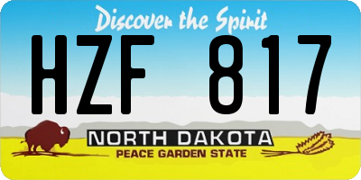 ND license plate HZF817