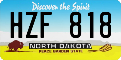ND license plate HZF818