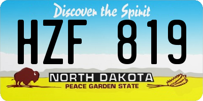 ND license plate HZF819