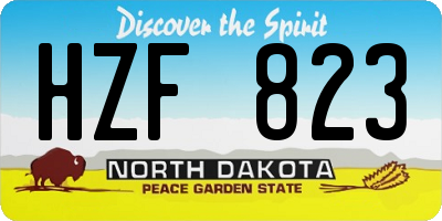 ND license plate HZF823