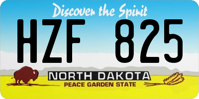 ND license plate HZF825