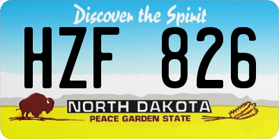 ND license plate HZF826