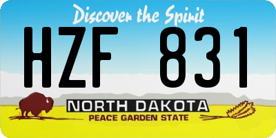 ND license plate HZF831