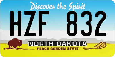 ND license plate HZF832