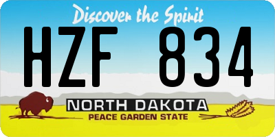 ND license plate HZF834